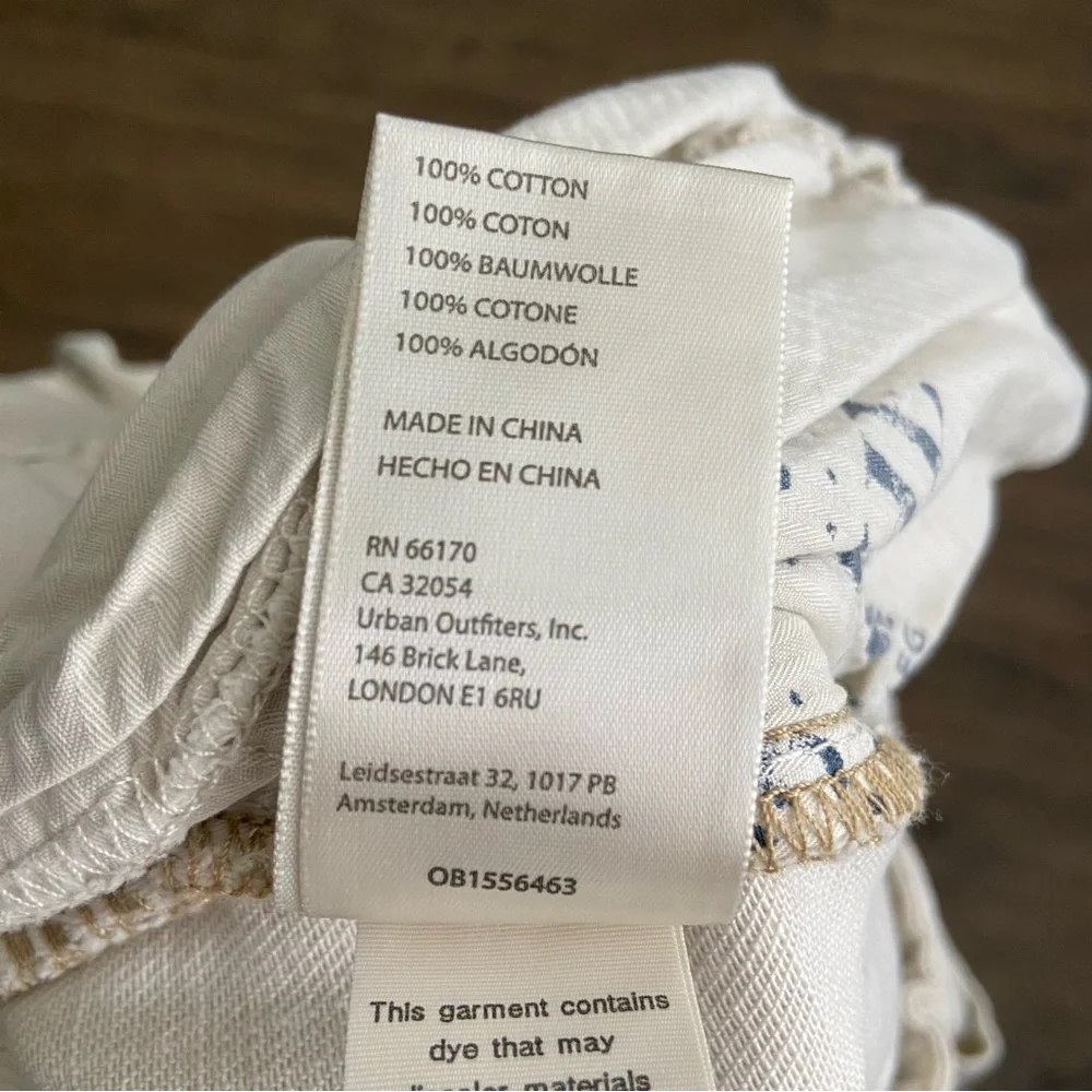 We the Free Free People Cream Wide-Leg Denim Pants XSMALL - Picture 9 of 10